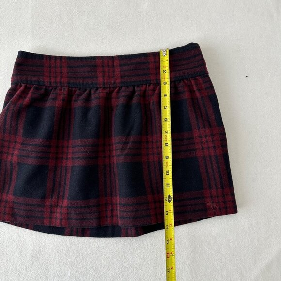 Abercrombie & Fitch Plaid Wool Blend Plaid Mini Skirt Size 8/29 Red Navy Moose - Picture 12 of 13